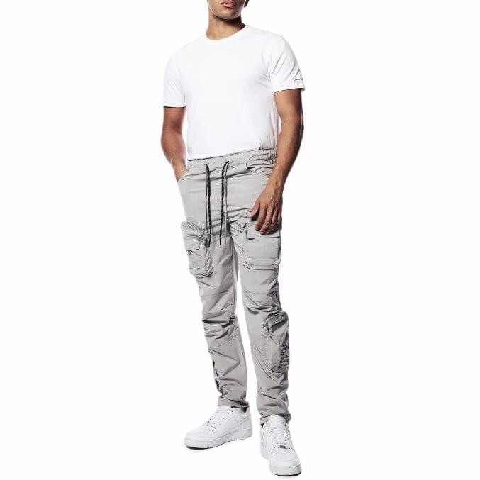 Smoke Rise Printed Nylon Utility Pants (Light Grey) WP23182 - Image 4