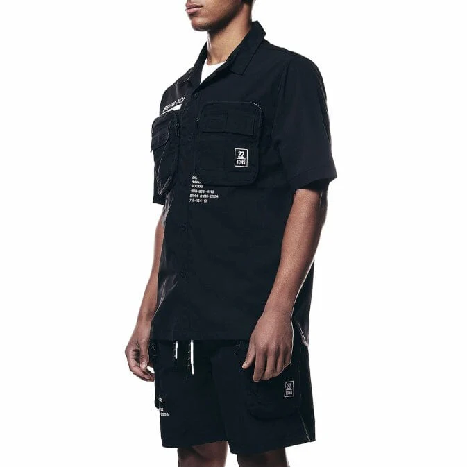 Smoke Rise Printed Nylon Utility Shirt (Black) WH23182 - Image 2