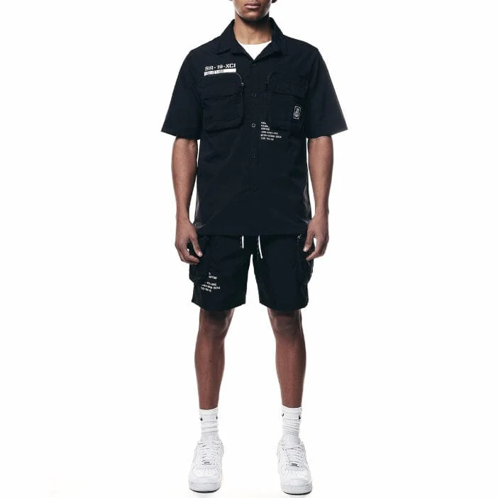 Smoke Rise Printed Nylon Utility Shirt (Black) WH23182 - Image 4