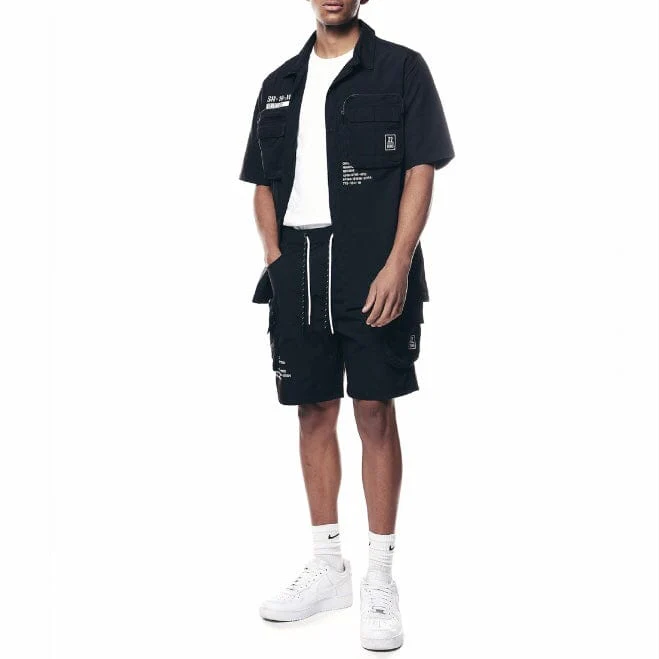 Smoke Rise Printed Nylon Utility Shirt (Black) WH23182 - Image 6