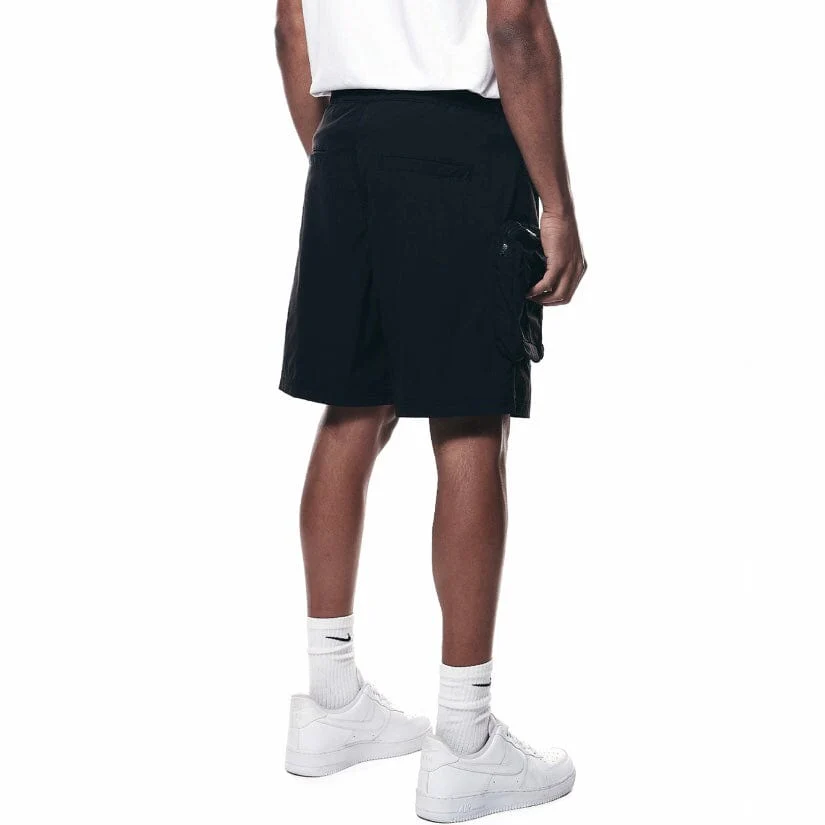 Smoke Rise Printed Nylon Utility Short (Black) WS23182 - Image 3