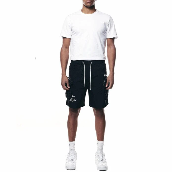 Smoke Rise Printed Nylon Utility Short (Black) WS23182 - Image 4