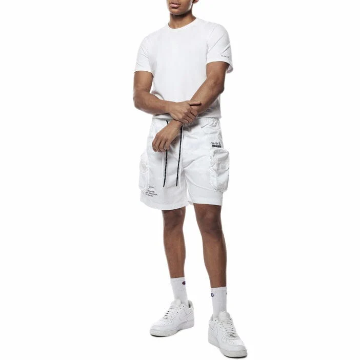 Smoke Rise Printed Nylon Utility Short (White) WS23182 - Image 5