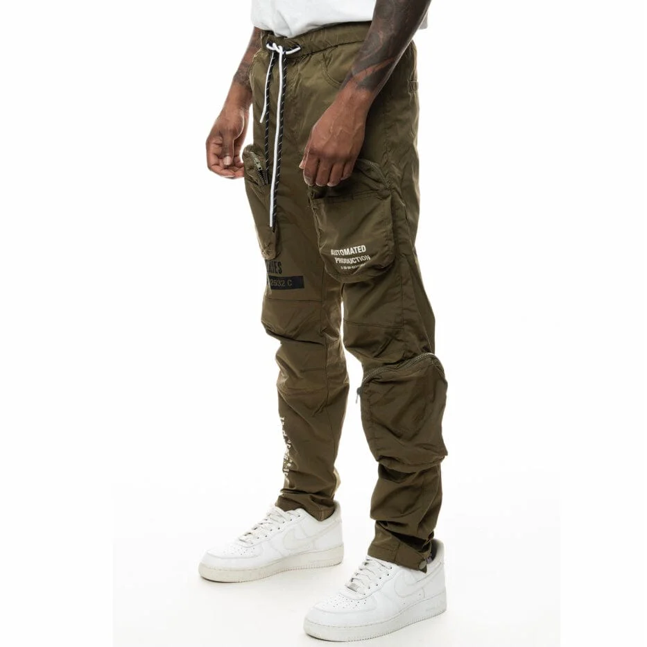 Smoke Rise Printed Utility Fashion Pants (Olive) WP22282R - Image 2