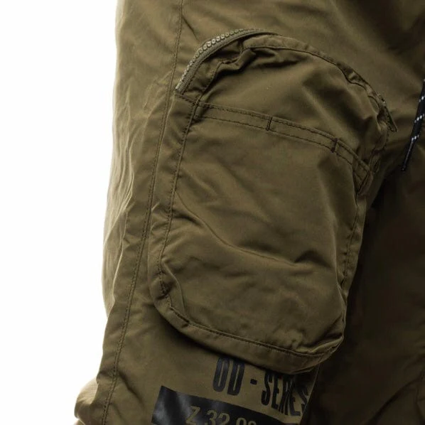 Smoke Rise Printed Utility Fashion Pants (Olive) WP22282R - Image 6