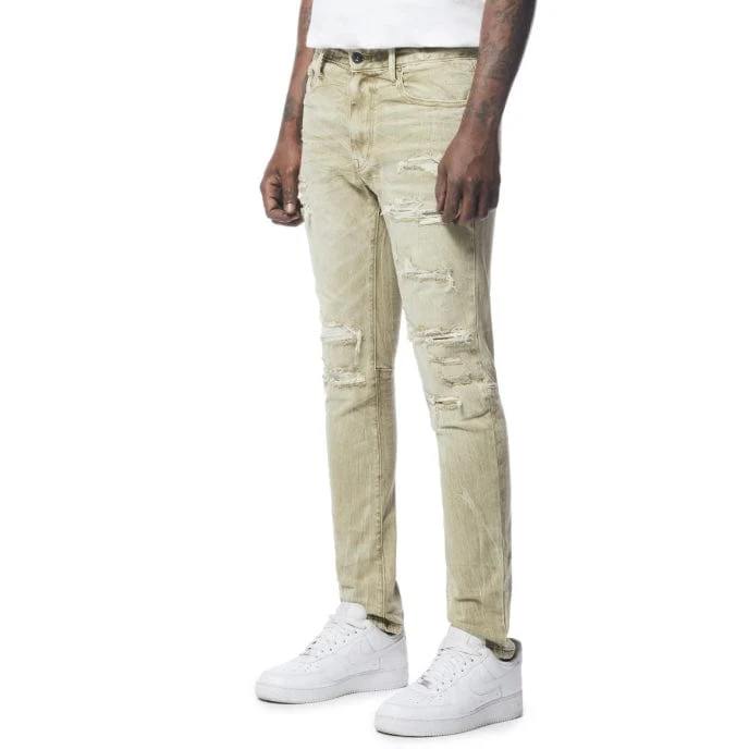 Smoke Rise Rip & Repaired Color Jeans (Light Oak) JP23532 - Image 4