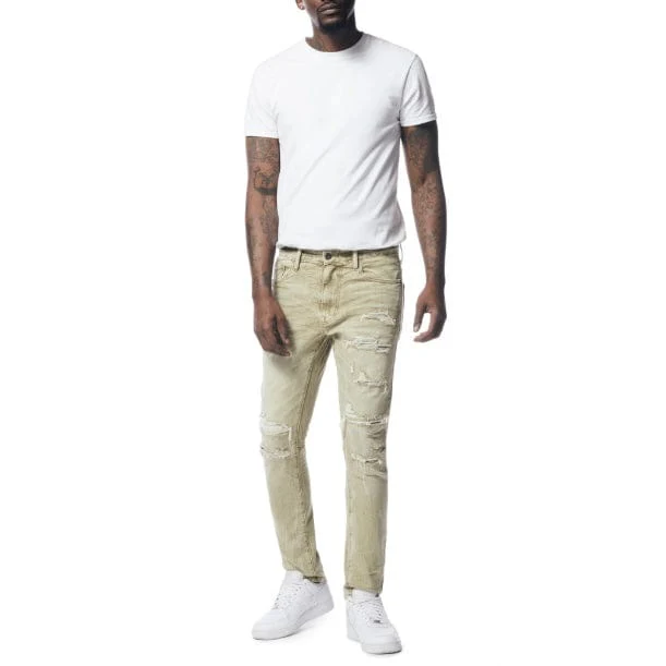 Smoke Rise Rip & Repaired Color Jeans (Light Oak) JP23532 - Image 6