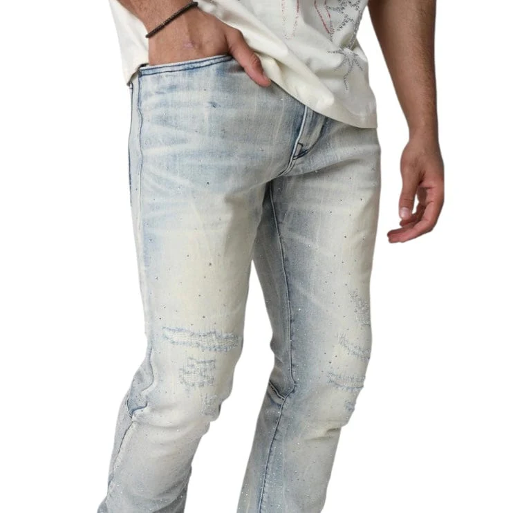 Smoke Rise Stacked All Rhinestone Jean (Anges Blue) JP25536 - Image 5
