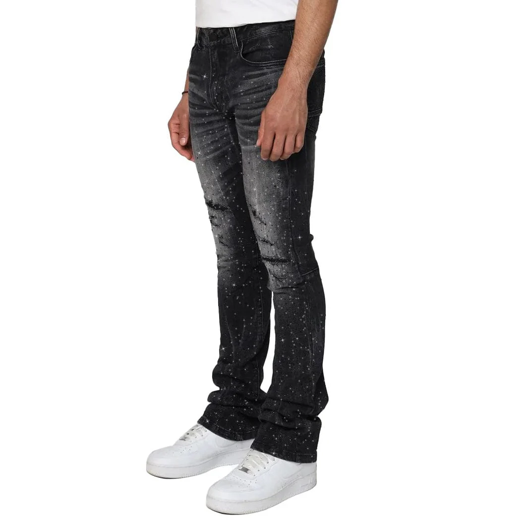 Smoke Rise Stacked All Rhinestone Jean (Hematite Black) JP25536 - Image 2