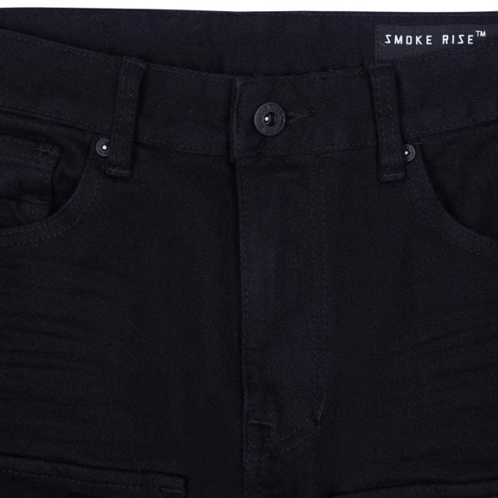 Smoke Rise Stacked Utility Pocket Twill Pants (Jet Black) JP23539 - Image 5