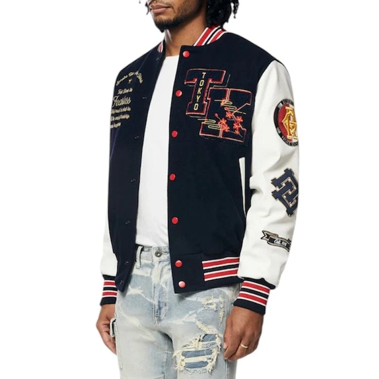 Smoke Rise Tokyo Varsity Jacket (Navy) WW23699 - Image 2