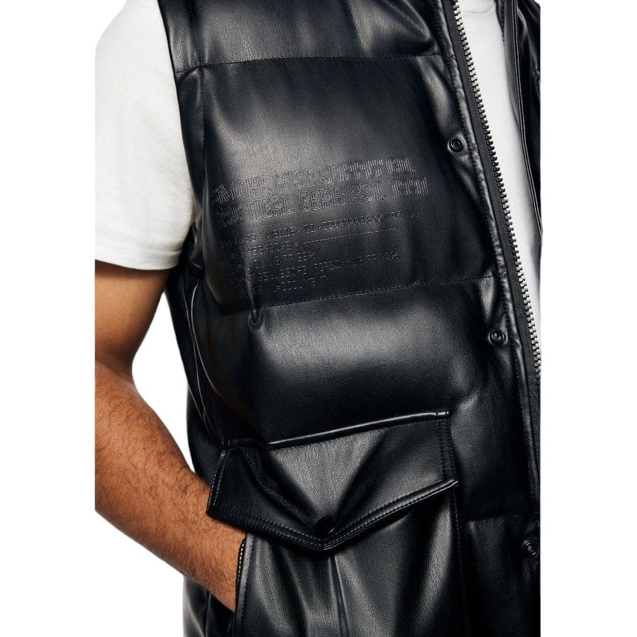 Smoke Rise Utility Vegan Leather Vest (Black) WV23685 - Image 11
