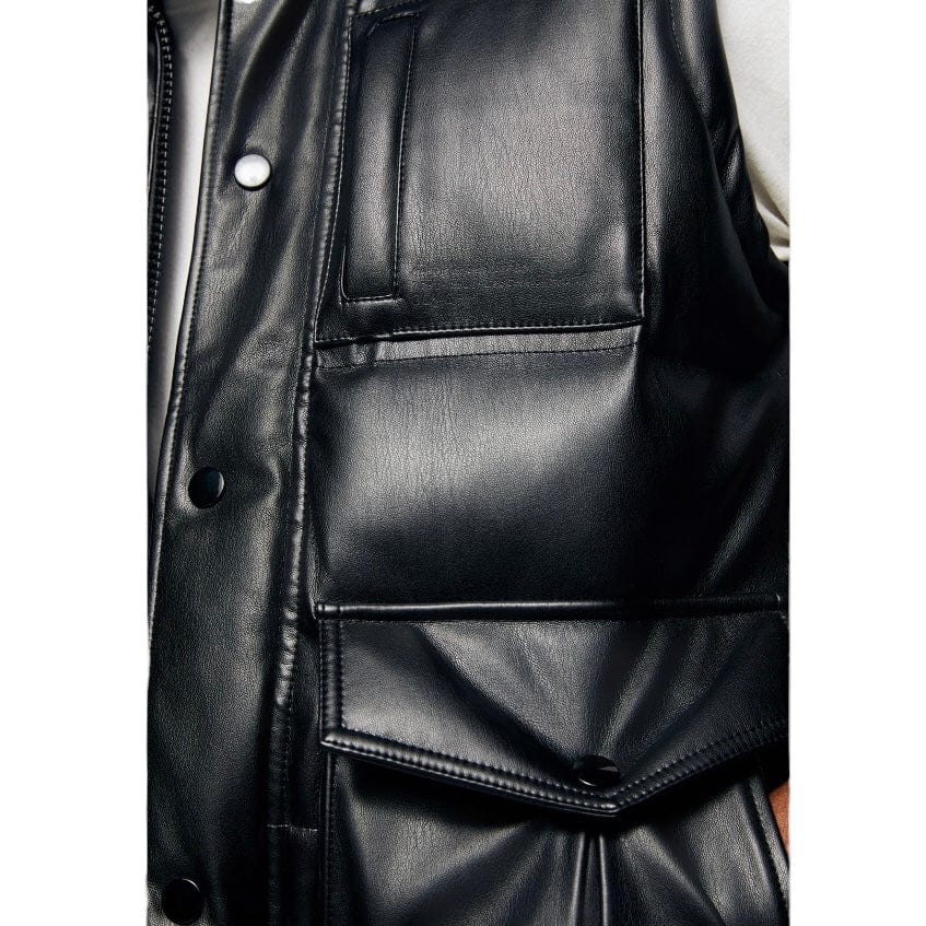 Smoke Rise Utility Vegan Leather Vest (Black) WV23685 - Image 12