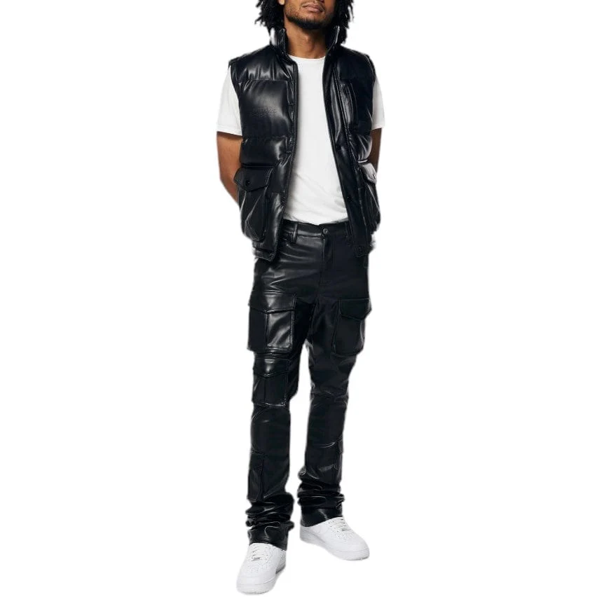 Smoke Rise Utility Vegan Leather Vest (Black) WV23685 - Image 6