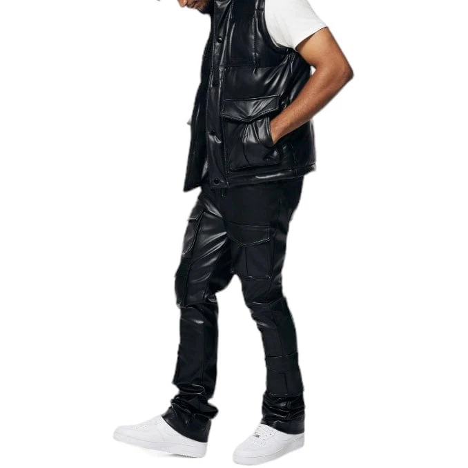 Smoke Rise Utility Vegan Leather Vest (Black) WV23685 - Image 9