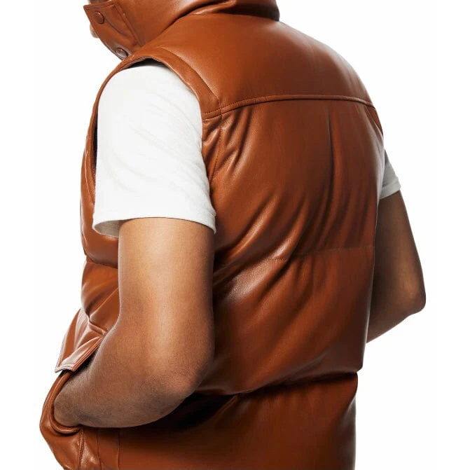 Smoke Rise Utility Vegan Leather Vest (Cognac) WV23685 - Image 12