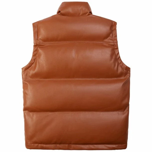 Smoke Rise Utility Vegan Leather Vest (Cognac) WV23685 - Image 2