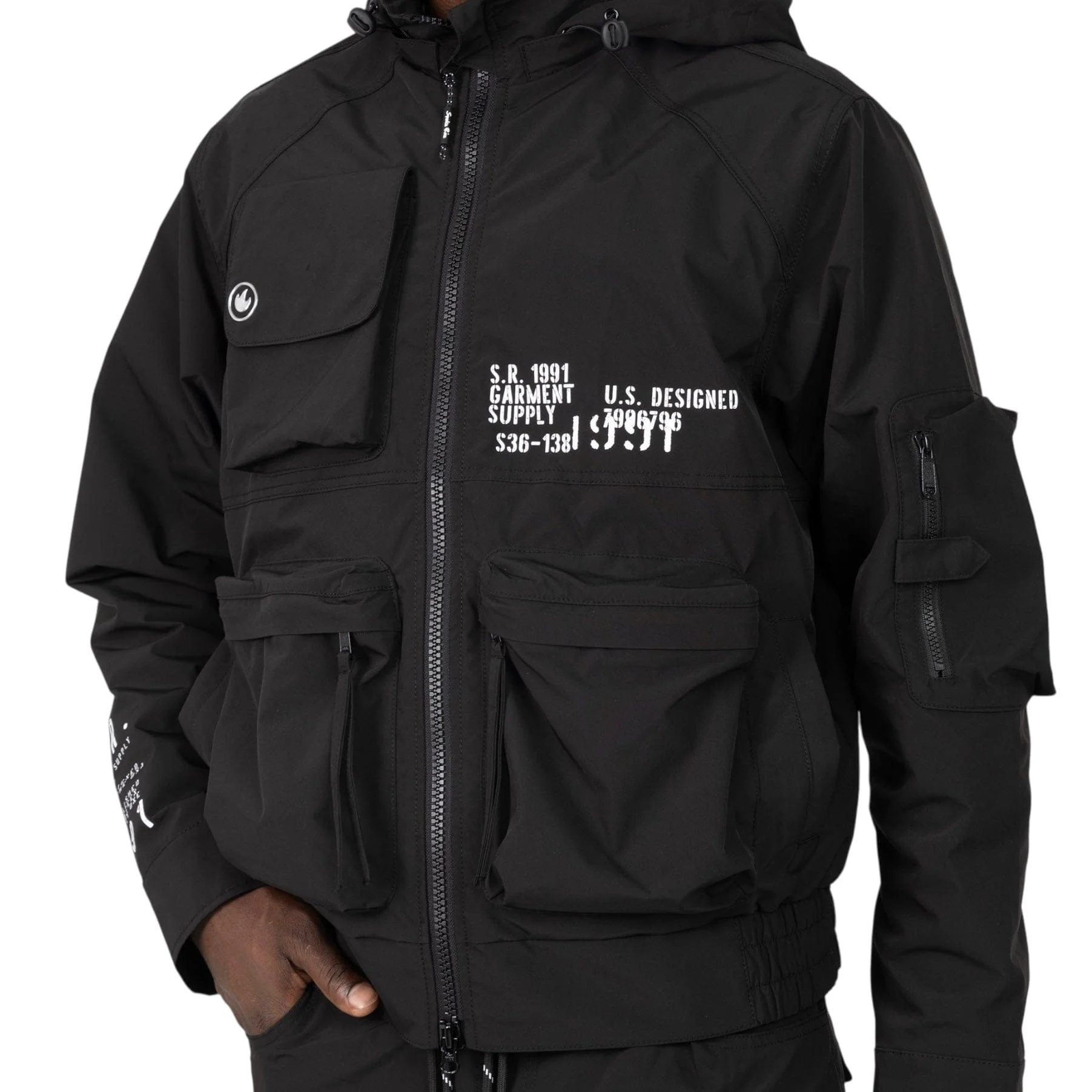 Smoke Wise Utility Windbreaker Set (Black) - Image 5