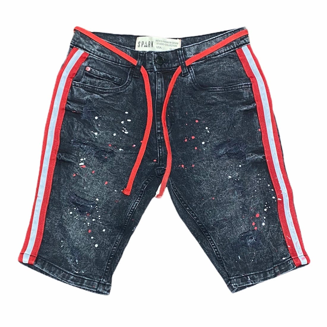 Spark Splatter Tape Shorts (Ice Black) 11085A
