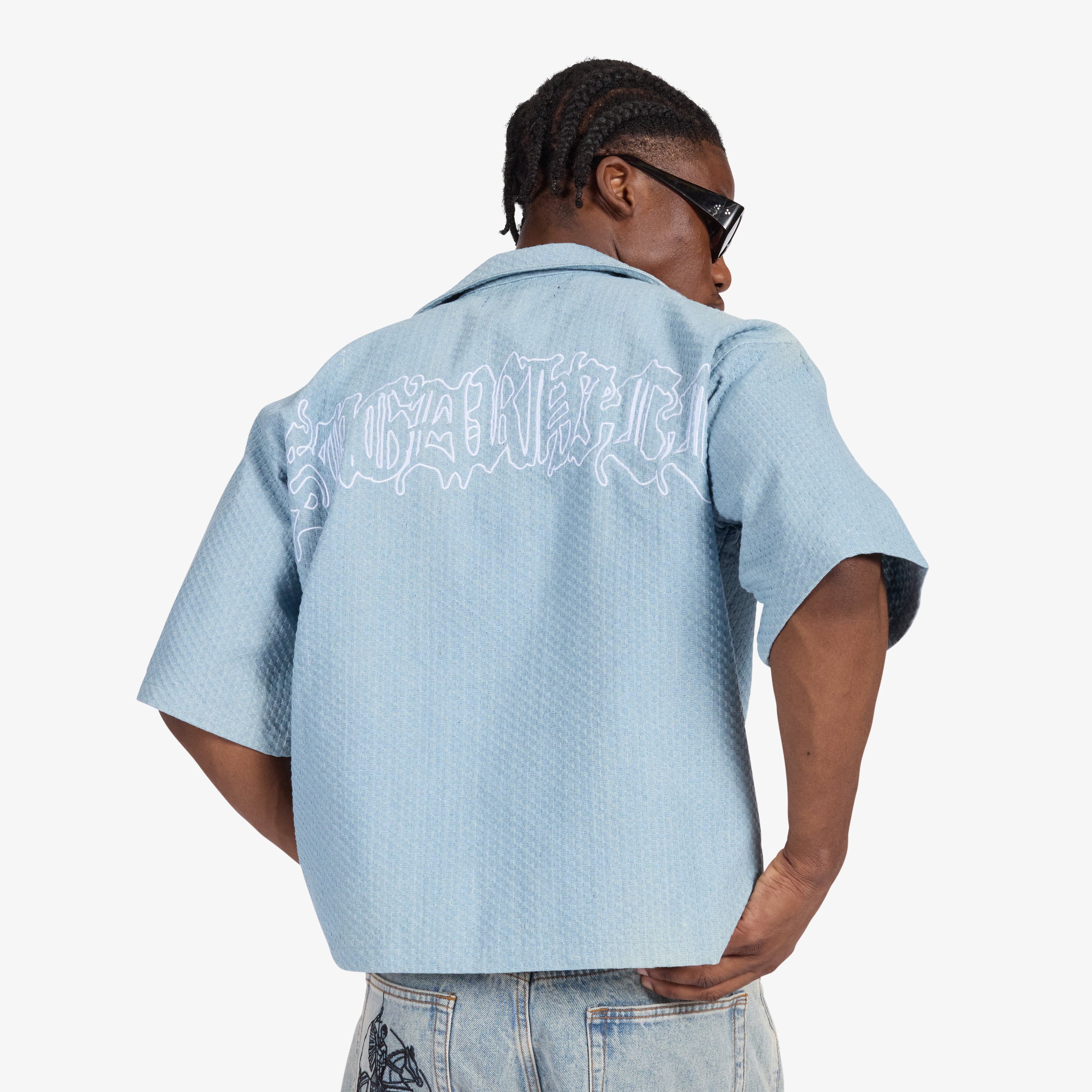 "Springfield" Jacquard Work Shirt (light blue) - Image 2
