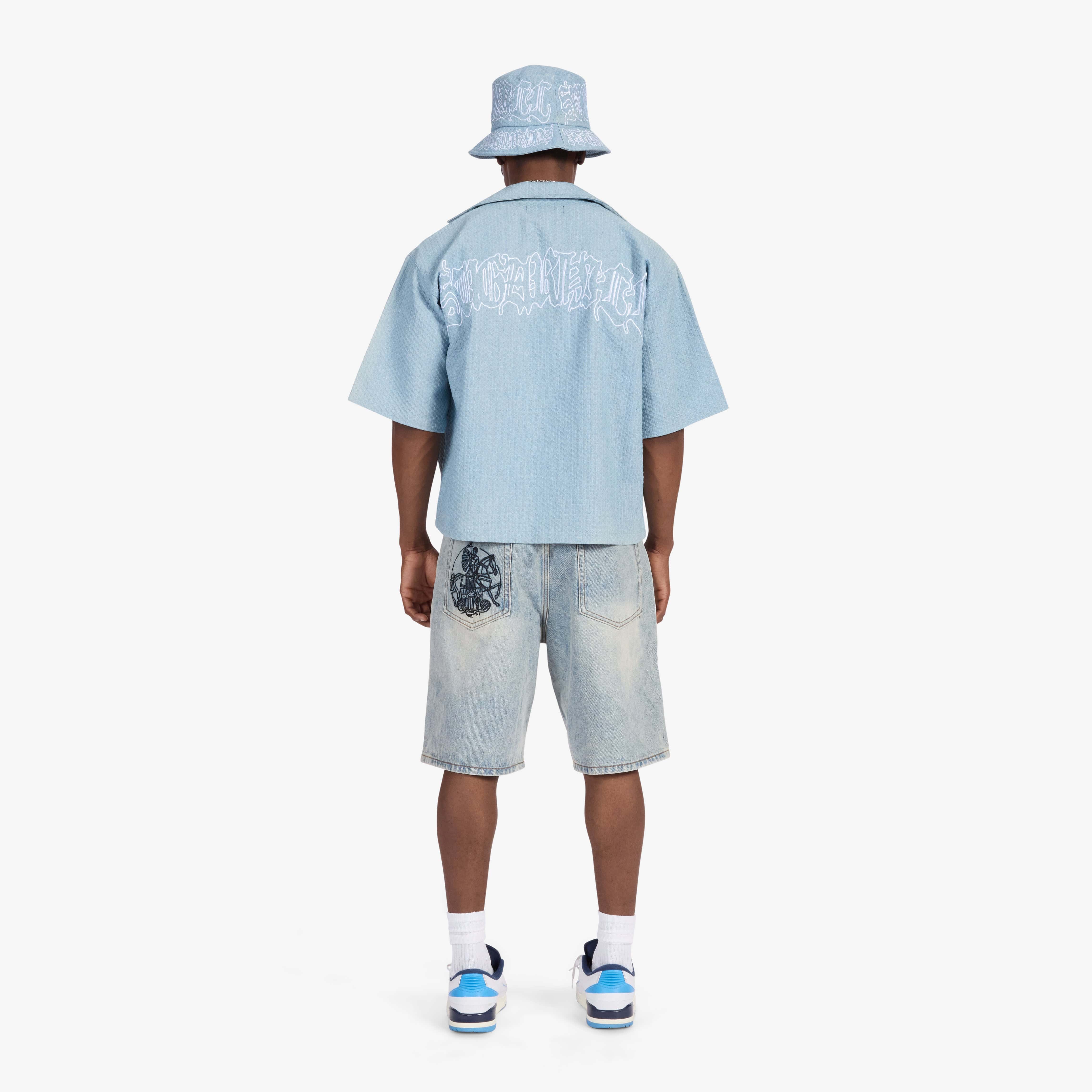 "Springfield" Jacquard Work Shirt (light blue) - Image 8