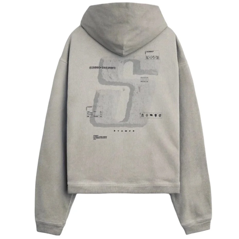 StampD Cement Transit Relaxed Cropped Hoodie (VIntage Washed Fog) - Image 2