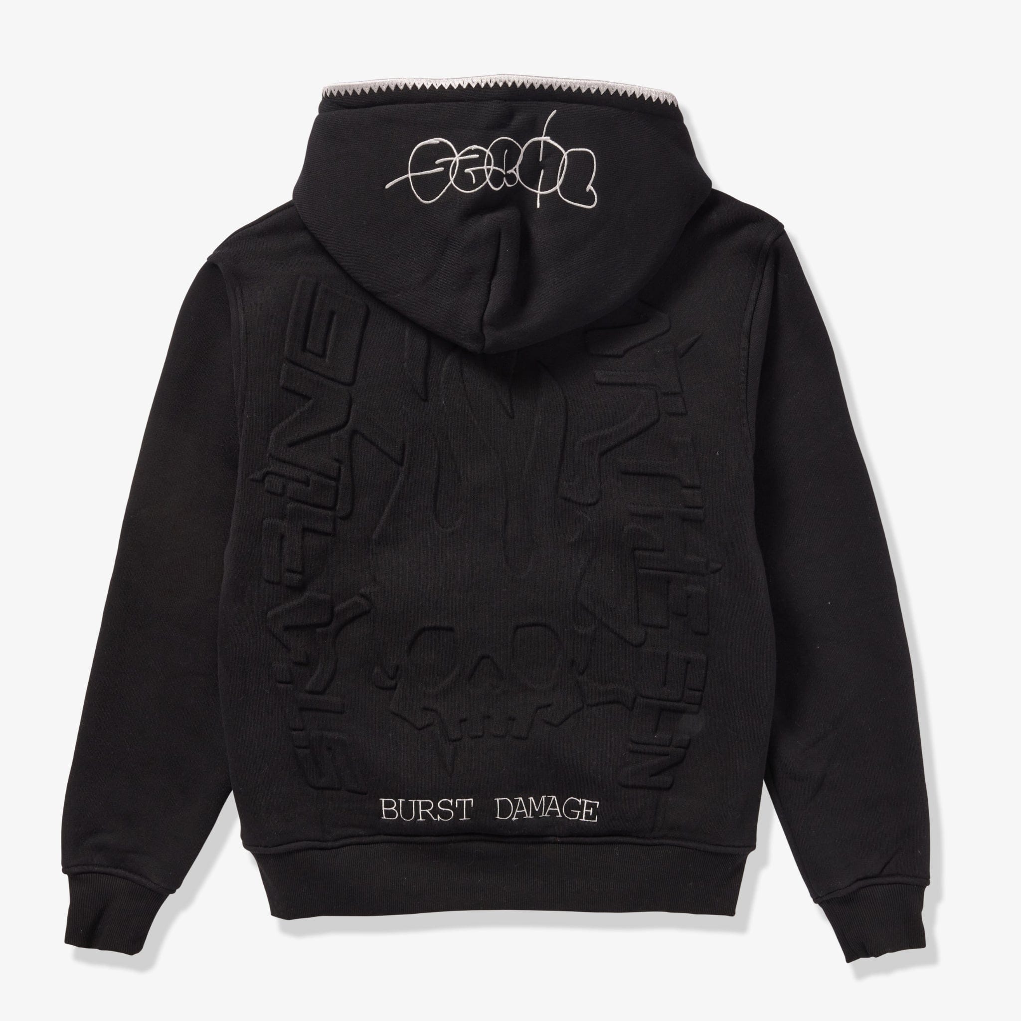 "Staring" Embossed Hoodie (black) - Image 7