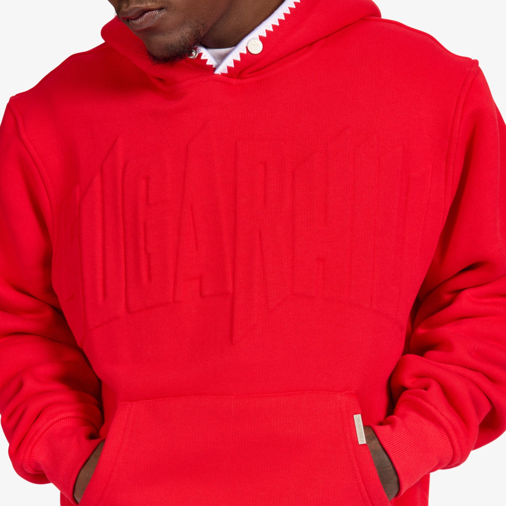 "Staring" Embossed Hoodie (red) - Image 5