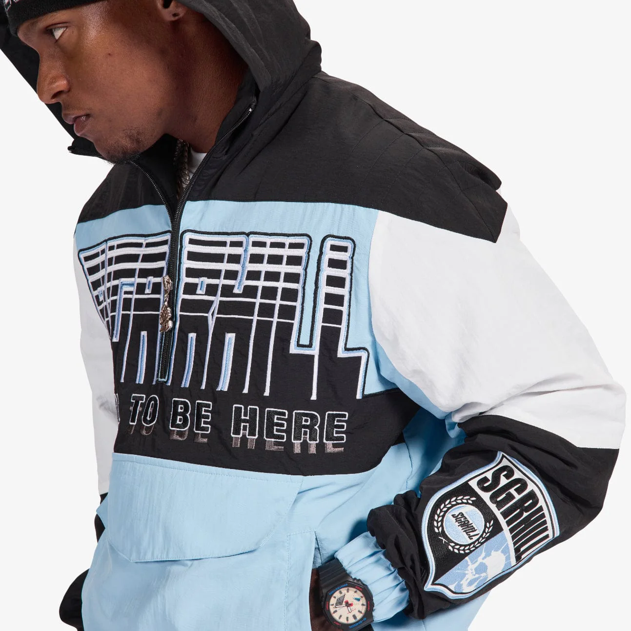 "Storm" Starter Jacket (baby blue/black) - Image 8
