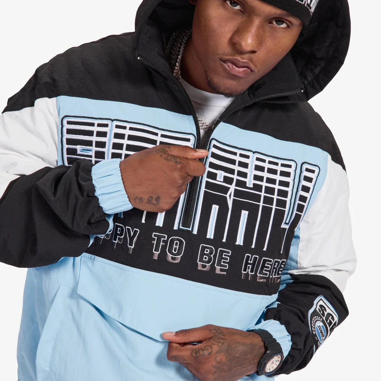 "Storm" Starter Jacket (baby blue/black) - Image 9