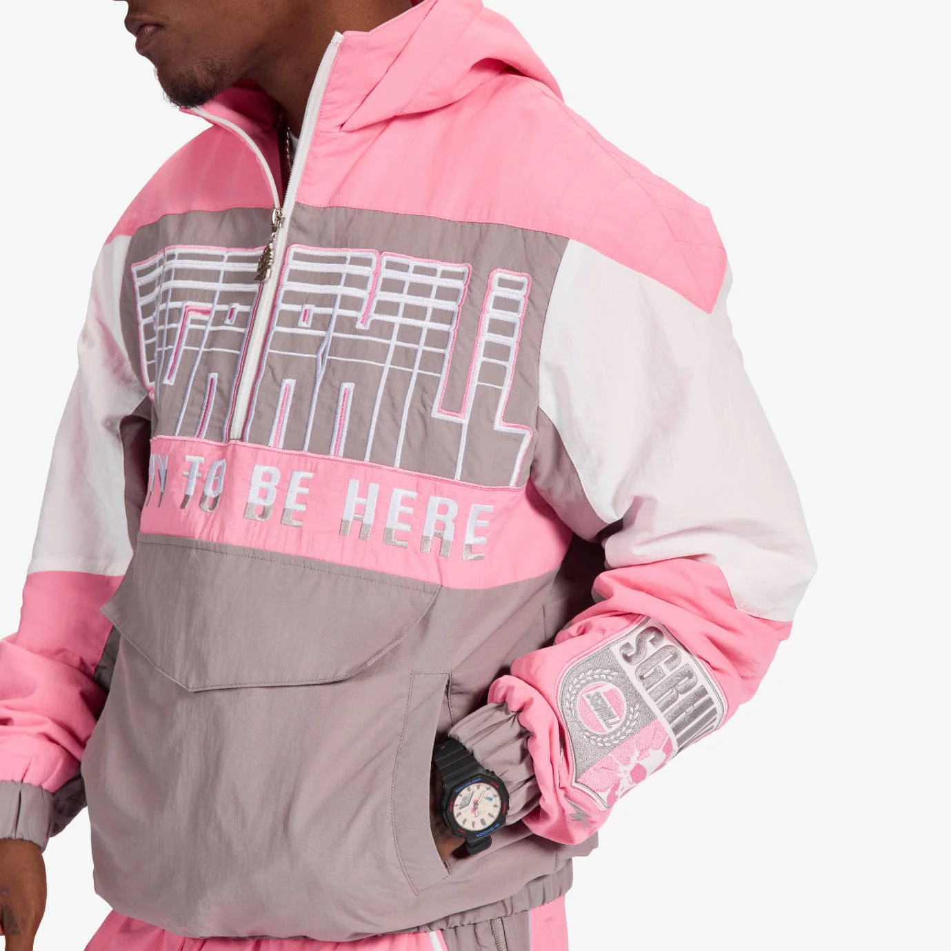 "Storm" Starter Jacket (pink/gray) - Image 4
