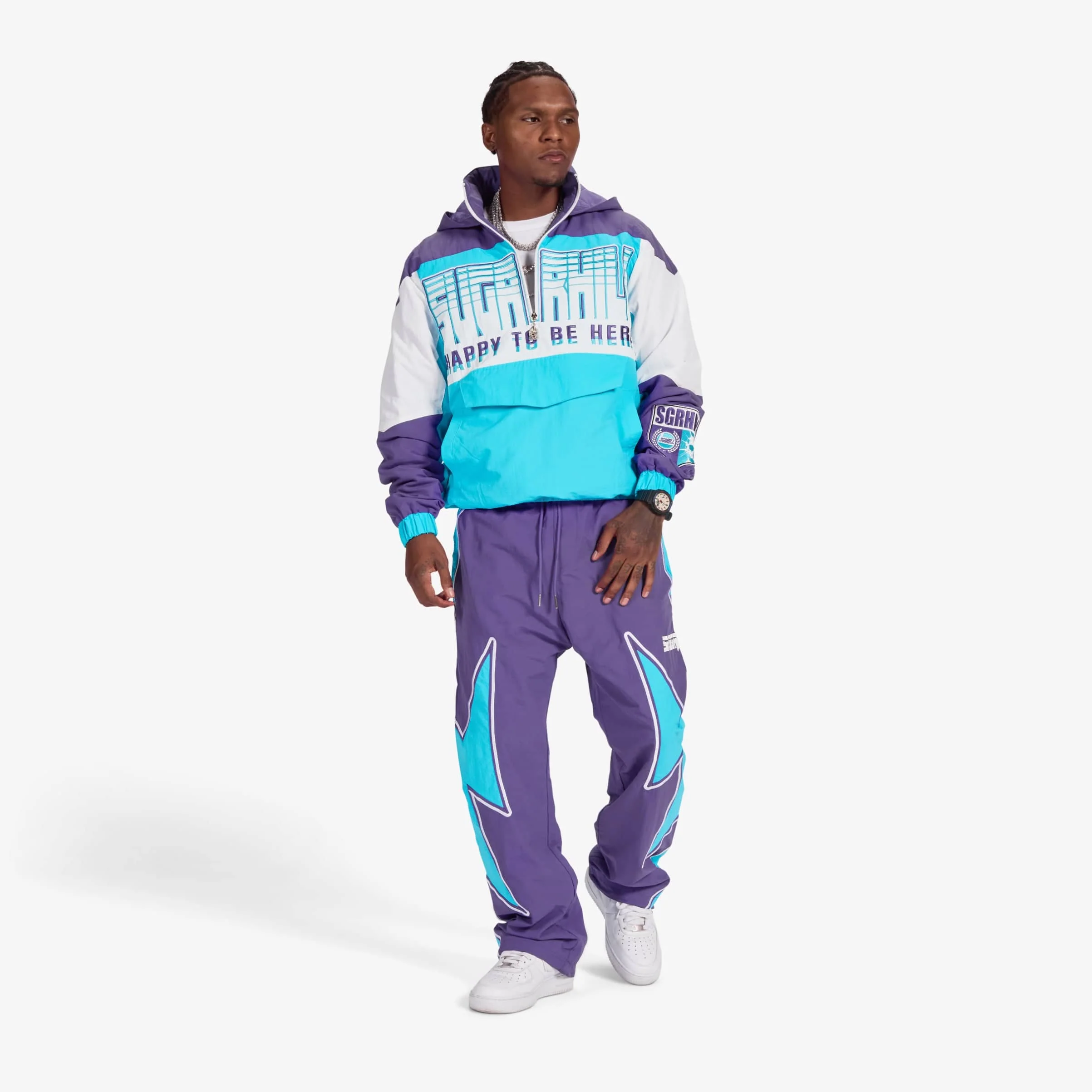 "Storm" Starter Jacket (purple/aqua) - Image 3