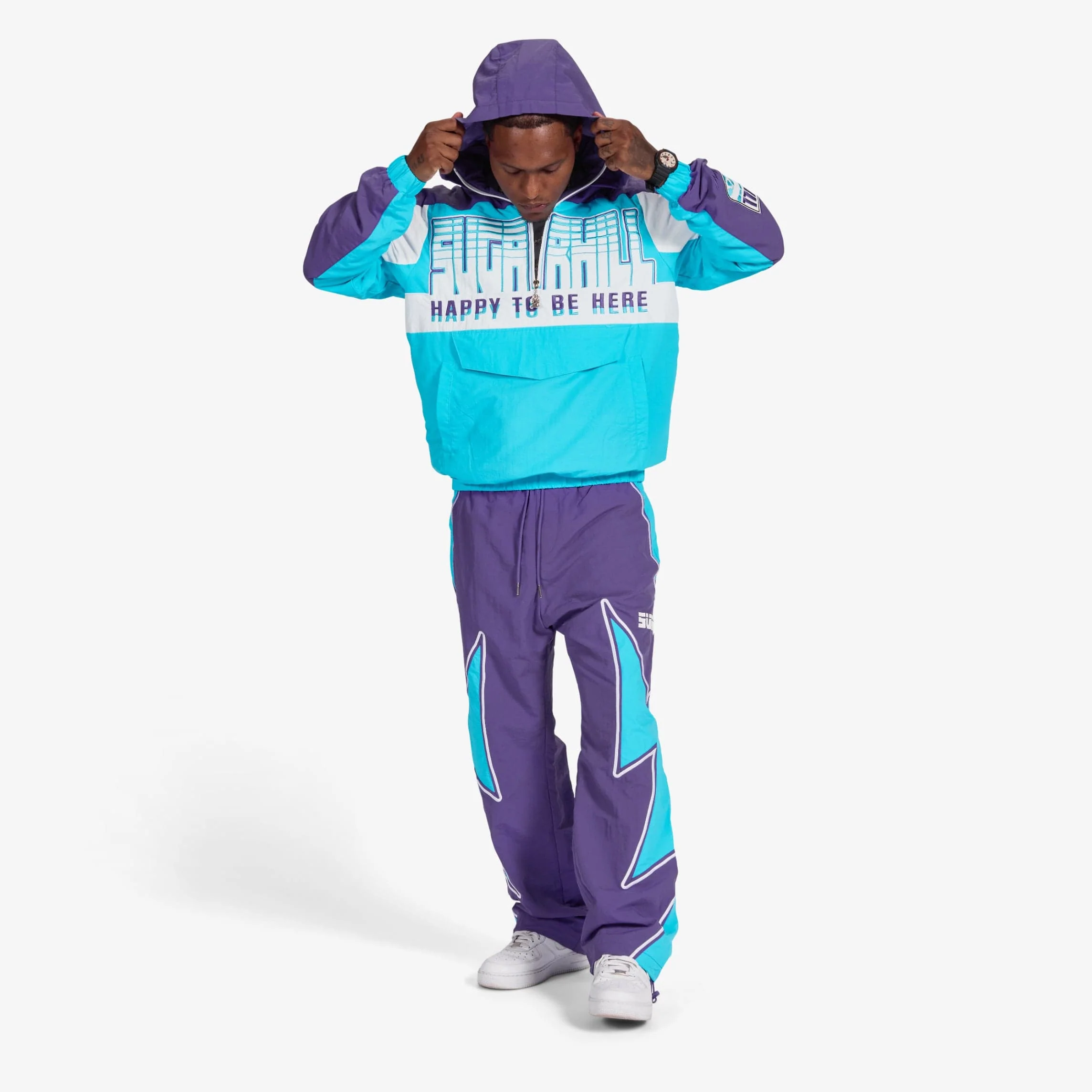 "Storm" Starter Jacket (purple/aqua) - Image 5