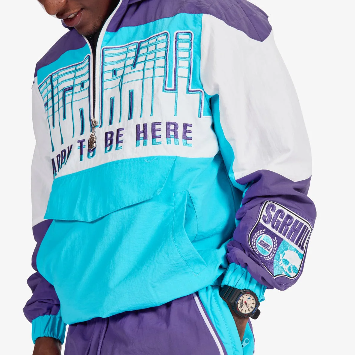 "Storm" Starter Jacket (purple/aqua) - Image 8