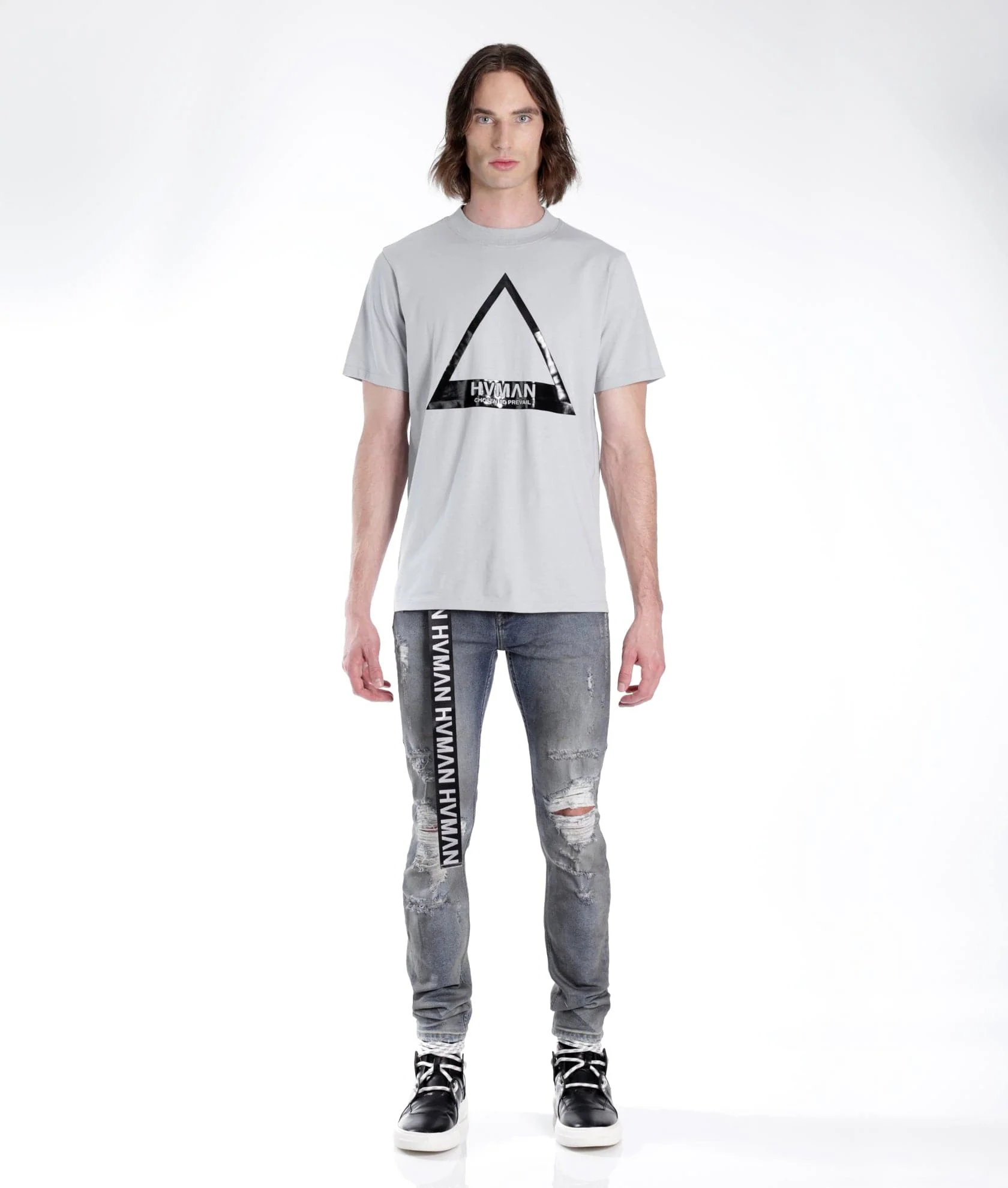 STRAT SUPER SKINNY FIT JEAN w/BLACK BELT IN ALLOY - Image 3