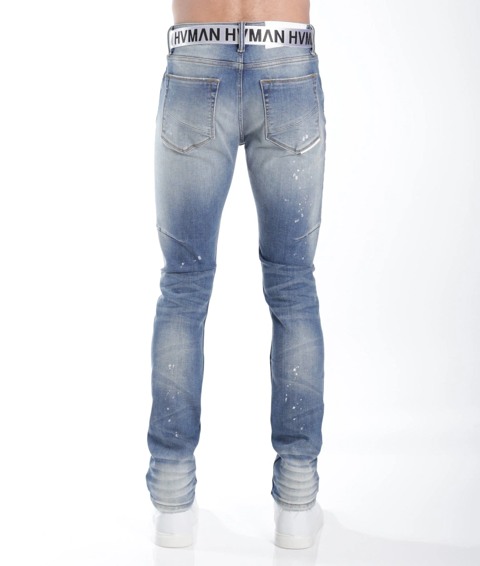 STRAT SUPER SKINNY FIT JEAN w/WHITE BELT IN LICHEN - Image 3