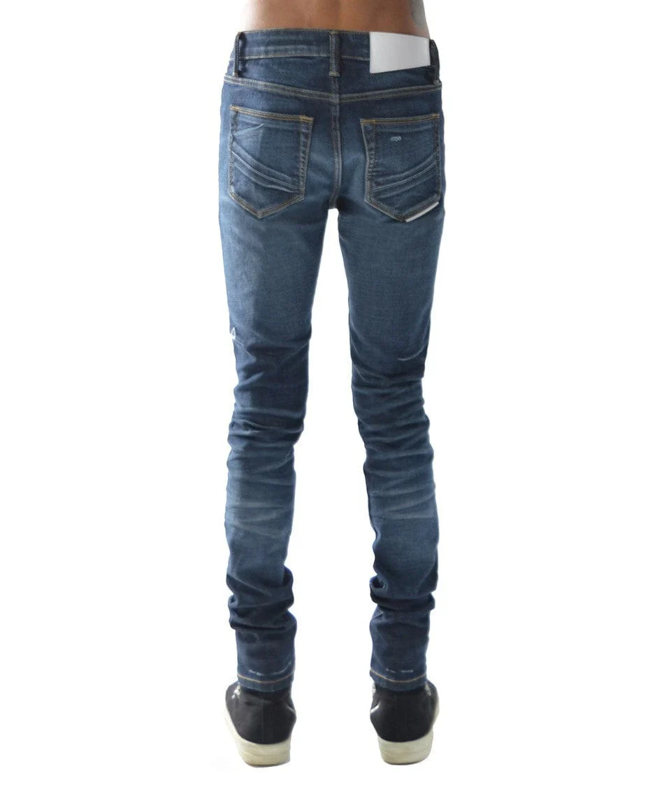 Strat Super Skinny Jeans – Light Sand Blue, Ripped Stretch Denim - Image 4