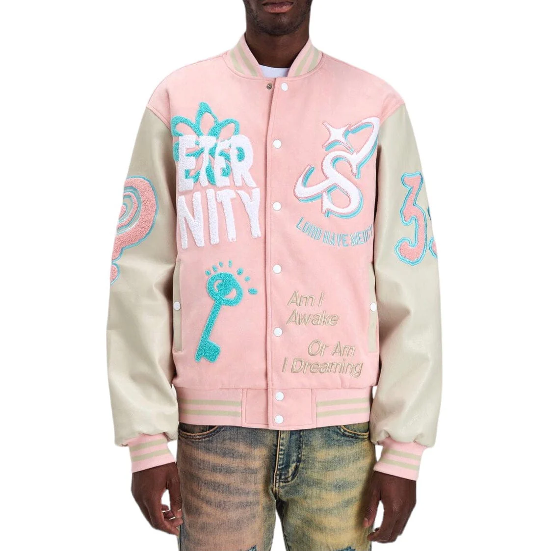 Sugar Hill "Mercy" Suede Letterman Jacket (Pink Suede) SH24-SPR1-17 - Image 5