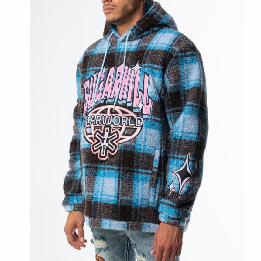 Sugar Hill Starworld Sherpa Hoodie (Blue Plaid) SH22-HOL-13 - Image 3