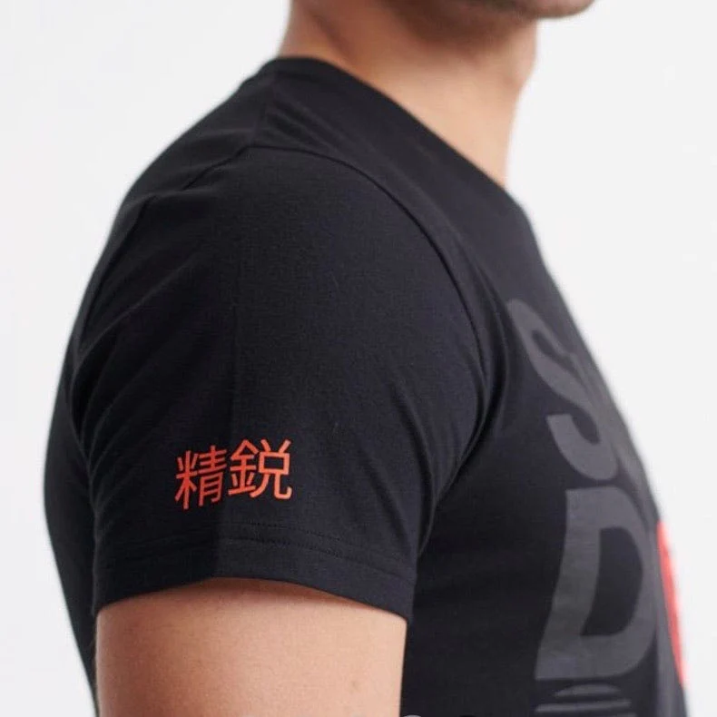 Superdry Core Sport Graphic T Shirt (Black) - MS300010A - Image 2