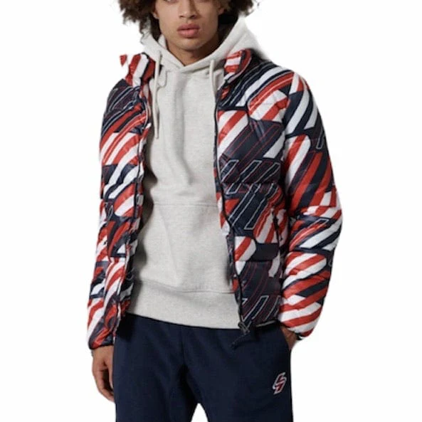 Superdry Sportstyle Puffer Jacket (Navy Aop)