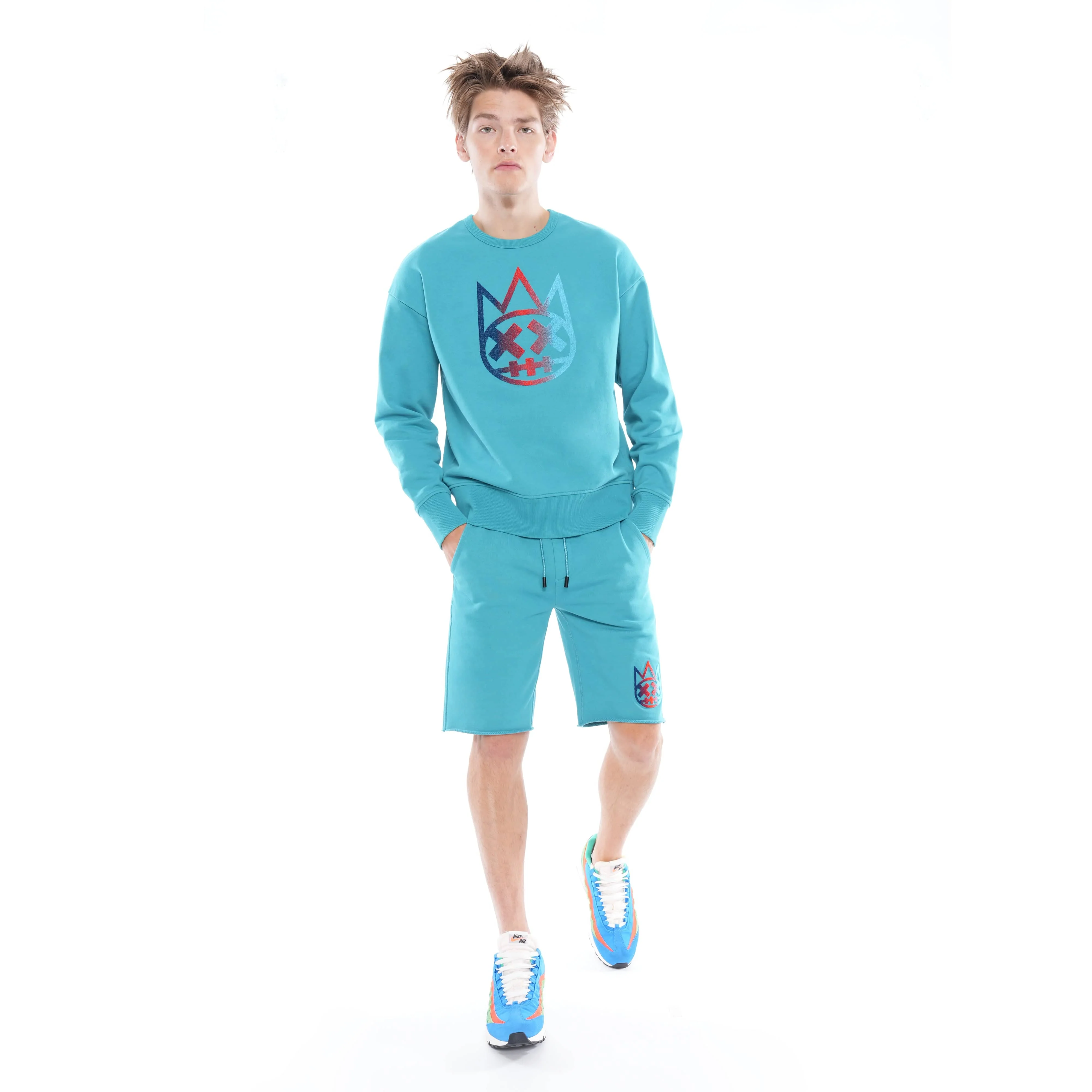 SWEATSHORT IN TILE BLUE - Image 4