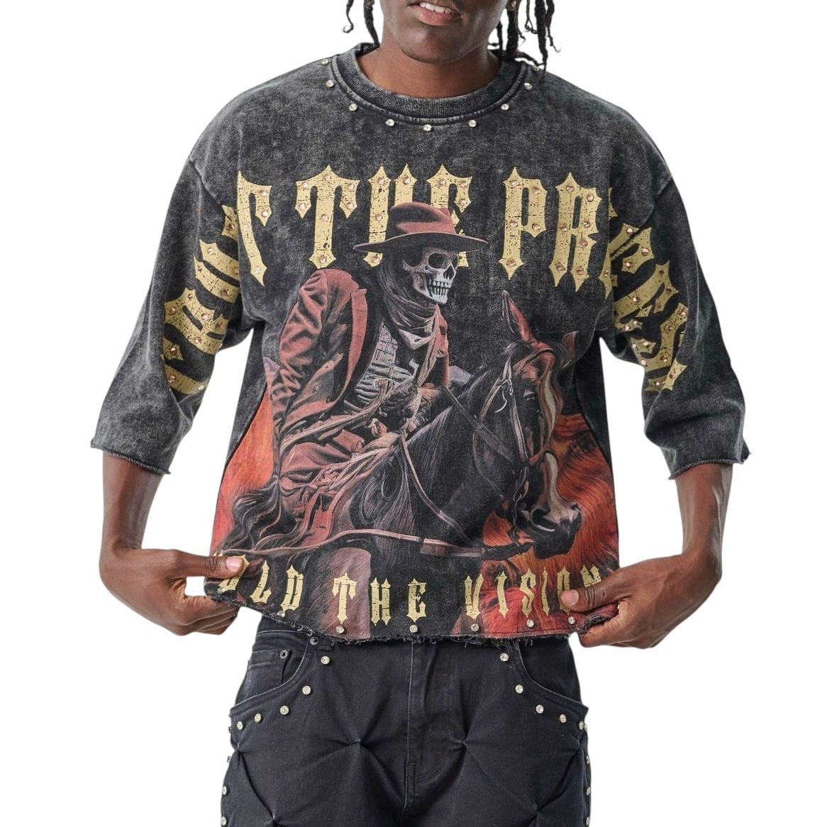 Taker Trust The Process Cropped T Shirt (Black) T5201 - Image 2