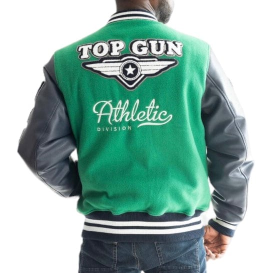Top Gun "Athletic Division" Varsity Jacket (Green/Navy) TGJ2331 - Image 2