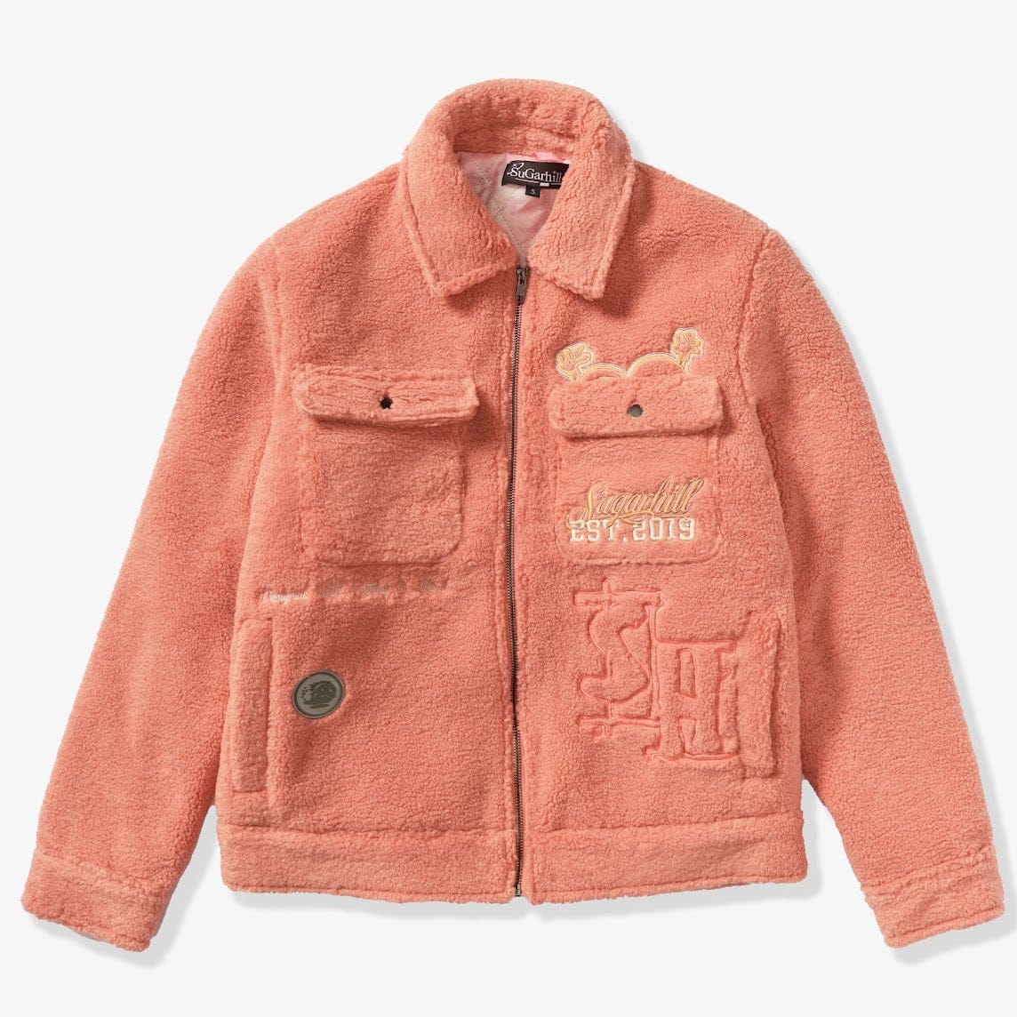"Toxins" Plush Jacket (coral) - Image 3