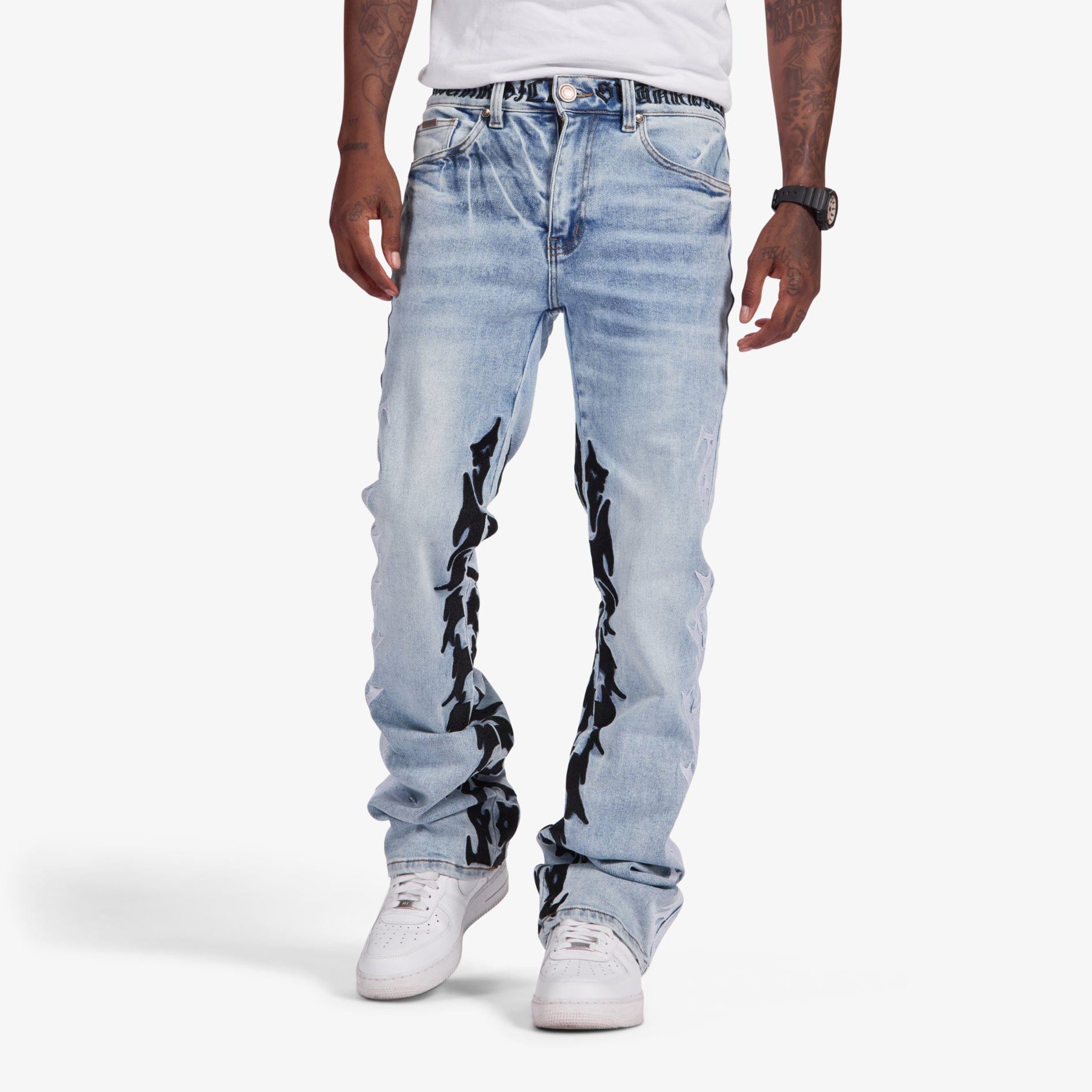 "Toxins" Stacked Jeans (blue wash) - Image 3