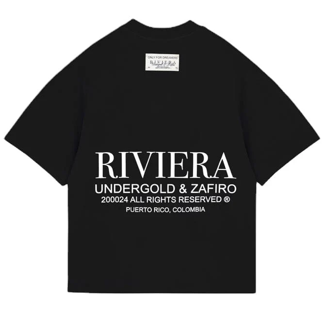 Undergold Riviera Fruit Angels Boxy T Shirt (Black) - Image 2