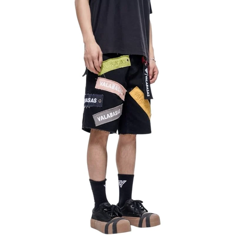 Valabasas Banner Denim Shorts (Jet Black) VLBS-VSH2-1031 - Image 2