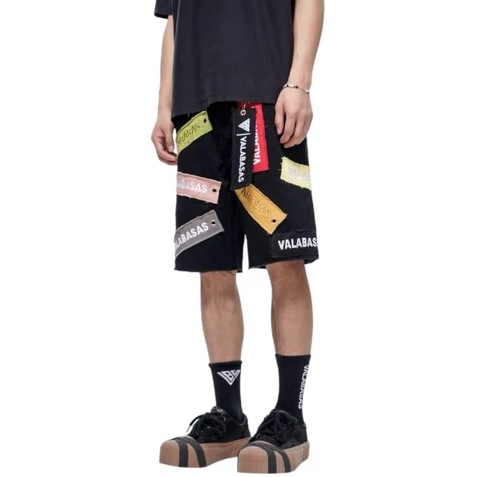 Valabasas Banner Denim Shorts (Jet Black) VLBS-VSH2-1031 - Image 3