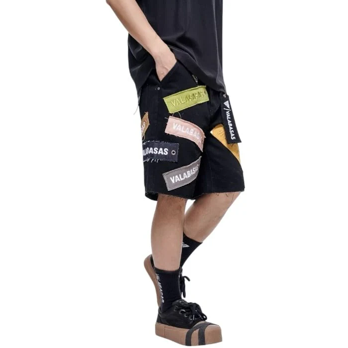 Valabasas Banner Denim Shorts (Jet Black) VLBS-VSH2-1031 - Image 4